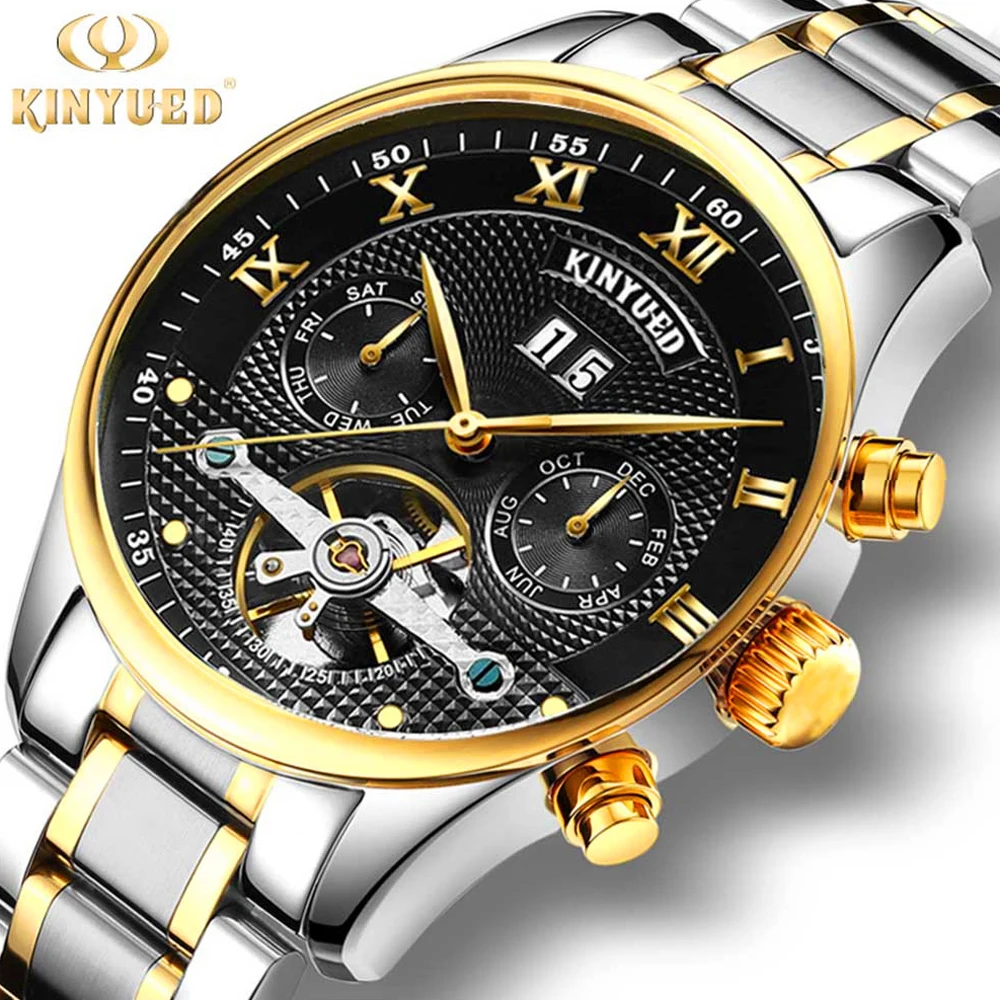 Buy KINYUED Skeleton Tourbillion Mechaniccal Watches