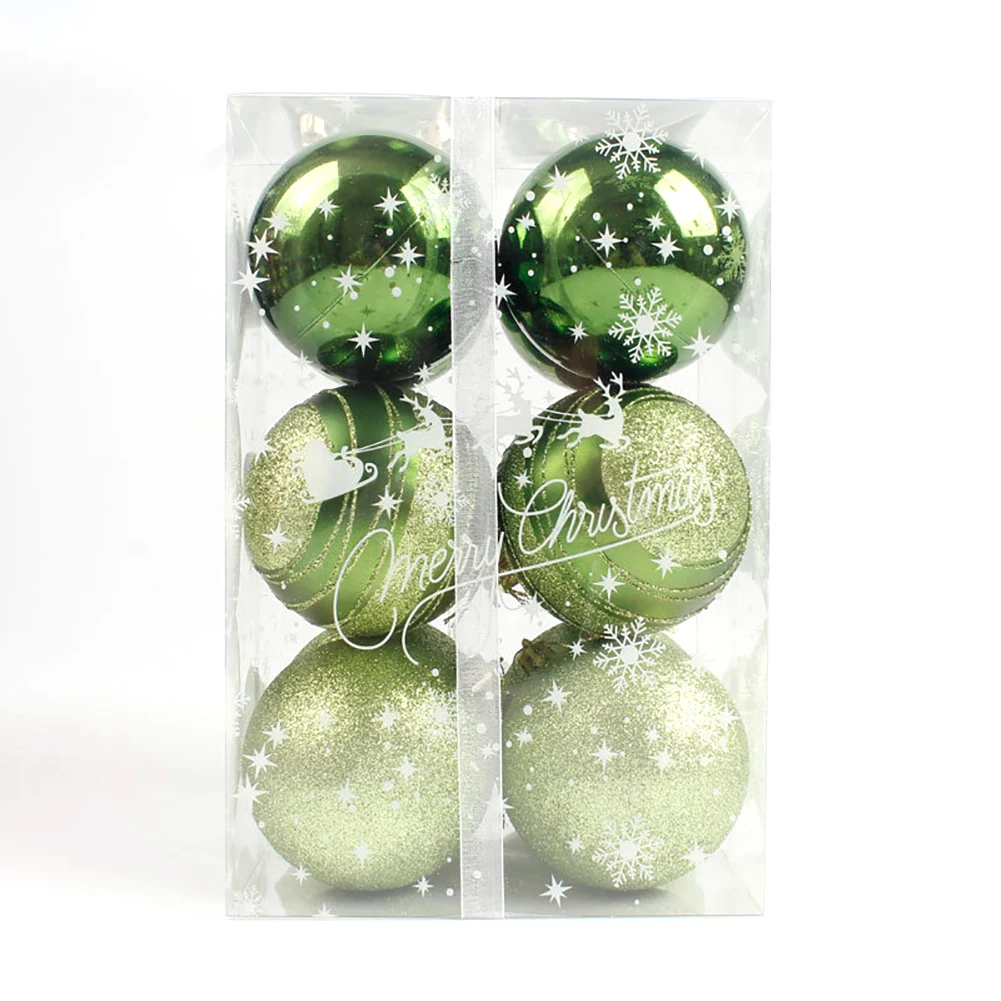 12Pcs 6cm Christmas Tree Ball Baubles Christmas Party Ornament For Festival Party Supplies Home Decoration Gifts 5 Colors