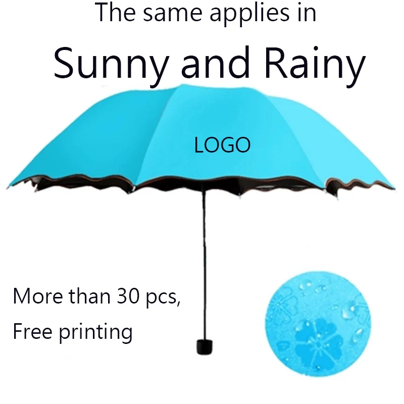 Зонтик blossom с водой волнистые боковые зонт зонтик Анти-УФ-защита логотип печать рекламных tous женщина зонтик