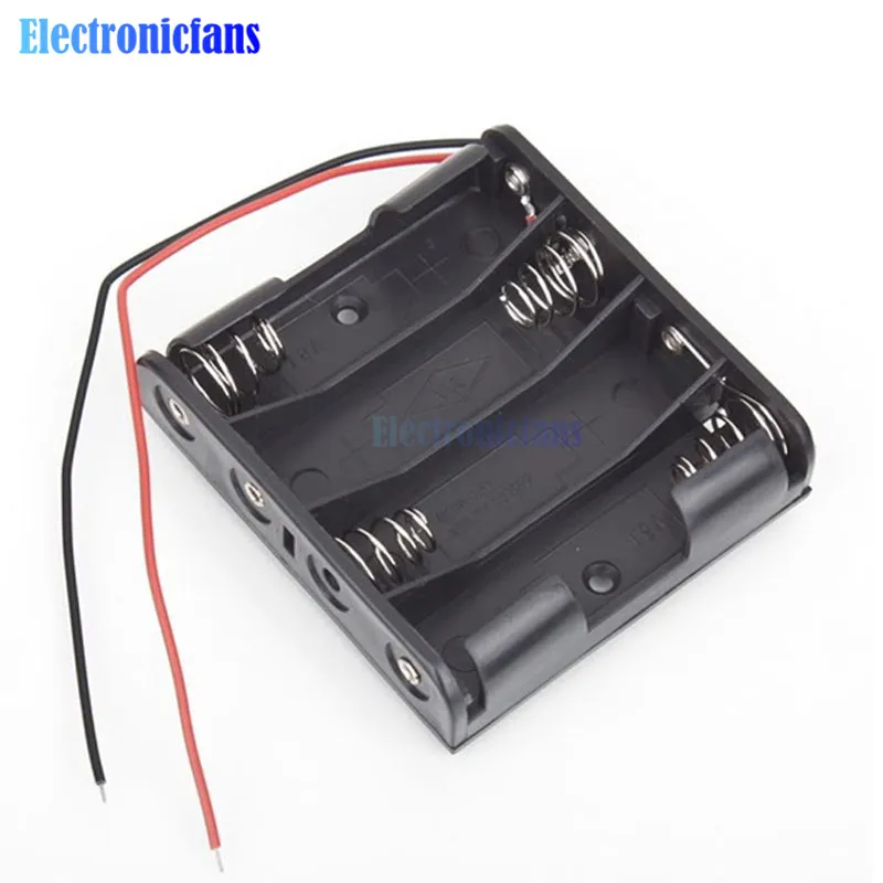 

10PCS Plastic Battery Case Storage Box Holder with Wire Leads for 4 X AA 6.0V 4AA
