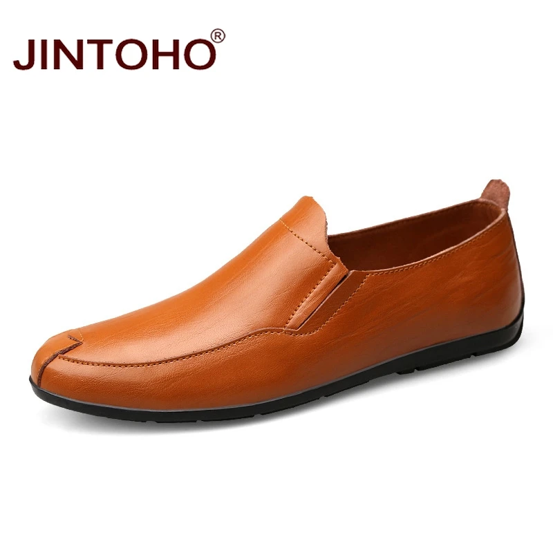 

JINTOHO Large Size New Men Shoes Summer Fashion Casual Men Shoes Male Leather Flats Shoes Slip On Men Loafers Leather Moccasins