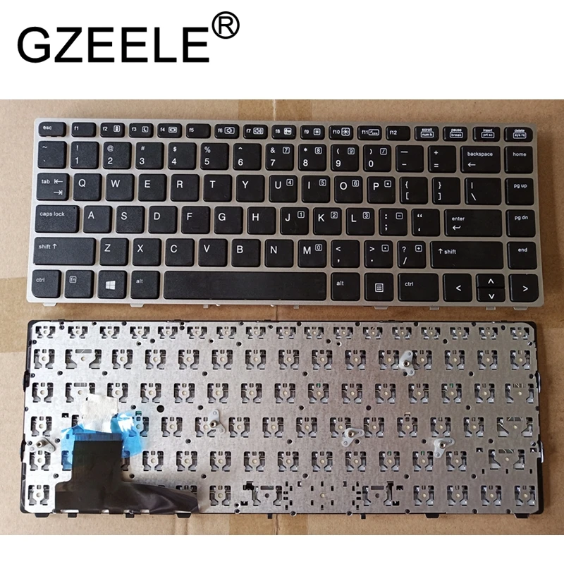 

GZEELE English Laptop keyboard for HP EliteBook Folio 9470M 9470 9480 9480M 702843-001 US without Backlit Replace Silver