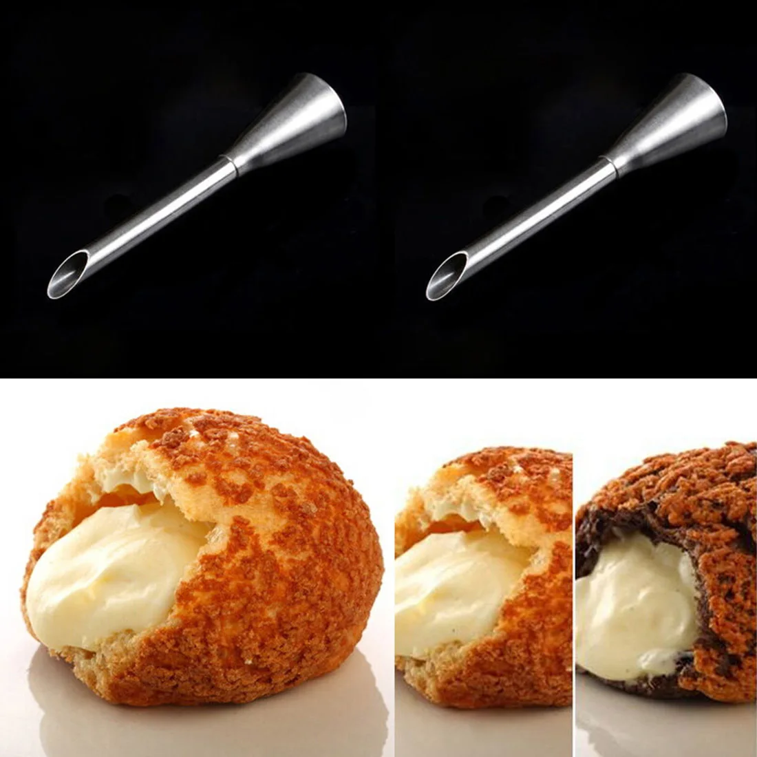 

Cream Icing Piping Nozzle Tip Stainless Steel Long Puffs Nozzle Tip Set Decorating Tool Bocanadas de boquilla