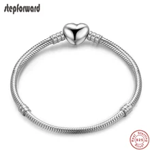 925 пробы серебряный браслет с застежкой в виде сердца, хорошее качество, популярная ручная работа, польский дизайн, сердце, простой модный стиль, ювелирные изделия