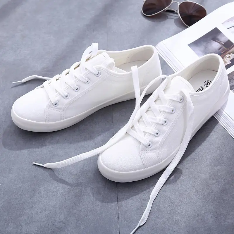 Classic white shoes woman casual canvas shoes female summer women ...