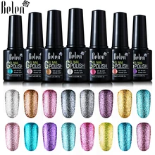 Belen супер блестящий Гель-лак для ногтей УФ-светодиодный Гель-лак замачиваемый Полупостоянный Гибридный Платиновый лак для тиснения тушью 10 мл