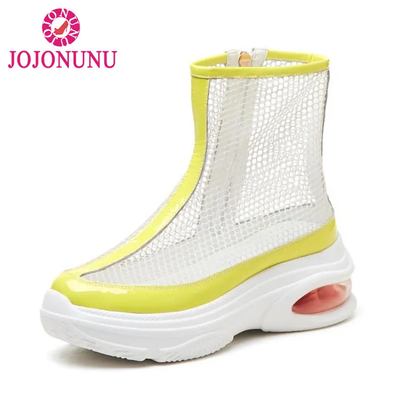 

FITWEE Real Leather Women Summer Boots Fashion Heels Ankle Boots Street Summer Shoes Women Casual Daily Footwear Size 34-39