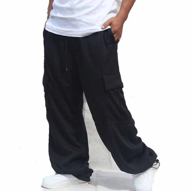Utral размера плюс спортивные штаны хип-хоп танцевальные мужские брюки повседневные джоггеры свободные брюки карго широкие ноги полиэстер мужская одежда