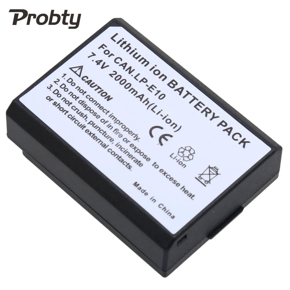 Probty 7,4 v 2 шт LP-E10 LPE10 LP E10 цифровой батарейный блок+ Зарядное устройство набор для Canon EOS1100D EOS1200 Rebel T3 T5 поцелуй X50 X70