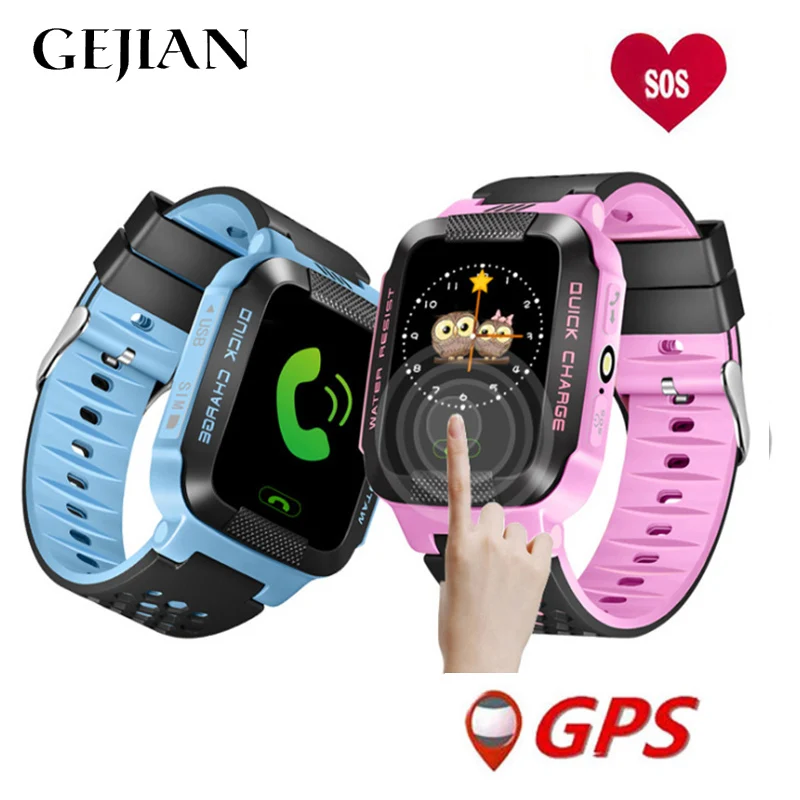 

GEJIAN GPS children's smart watch children's phone position watch 1.22 inch color touch screen WIFI SOS smart baby call watch