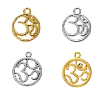 

50PCS Metal Alloy DIY Jewelry Gold Silver Yoga Symbol Charms Dangle Charm For Necklace Bracelet Jewelry