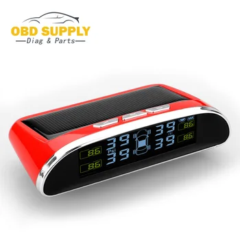 

Car Tire TPMS Pressure Monitor Car Alarm System Diagnostic Tool Wireless Solar-powered Color LCD Display Blue / Red / Black