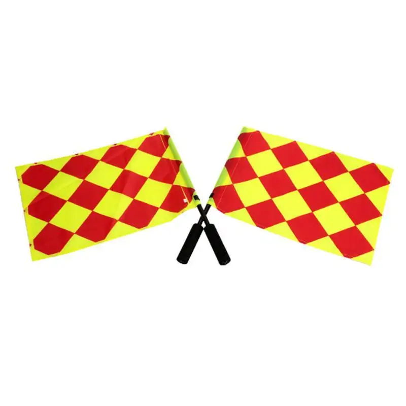 2Pcs Soccer Referee Flag Football Judge Sideline Fair Play