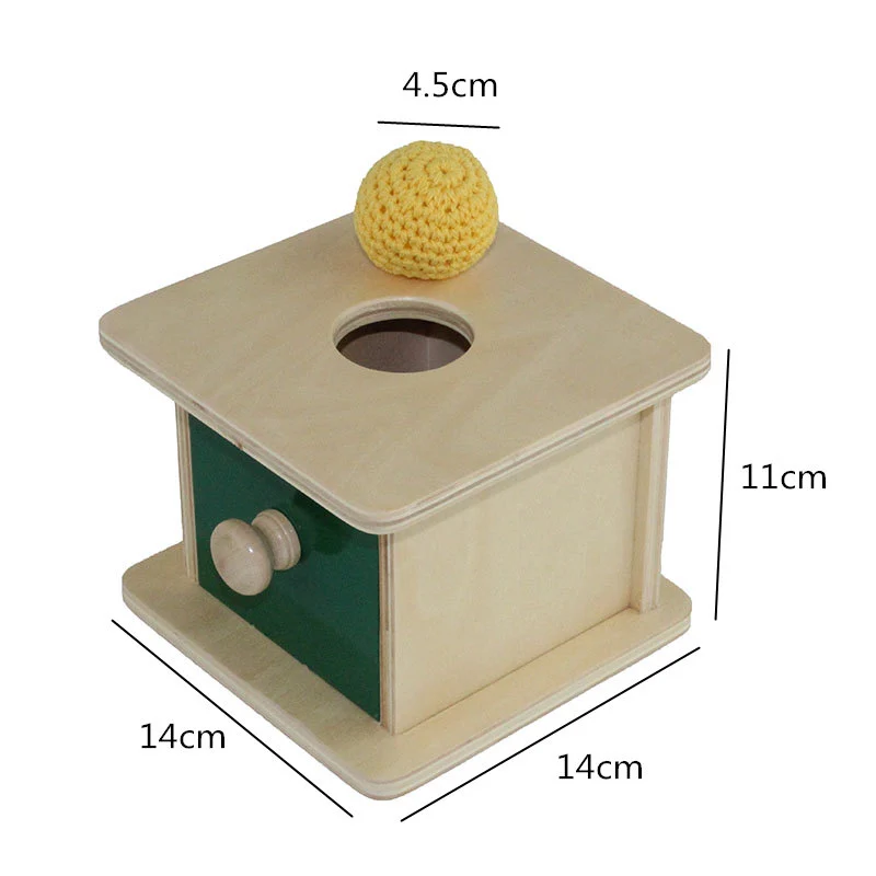 Montessori Infant Toy Baby Wood Imbucare Box w/ Knit Ball Learning Educational Preschool Training Brinquedos Juguets 24 months