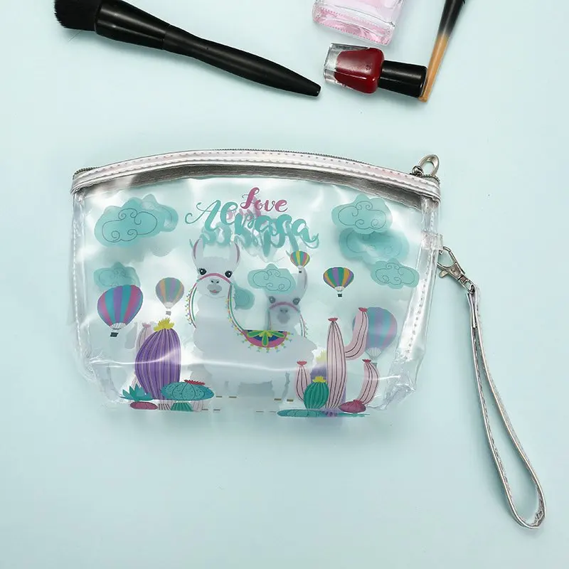 Large Capacity Transparent Unicorn Cosmetic Bag Women Cute Alpaca PVC Makeup Bag Storage Pouch Waterproof Girl Make Up Case Large Capacity Transparent Unicorn Cosmetic Bag Women Cute Alpaca PVC Makeup Bag Storage Pouch Waterproof Girl Make Up Case
