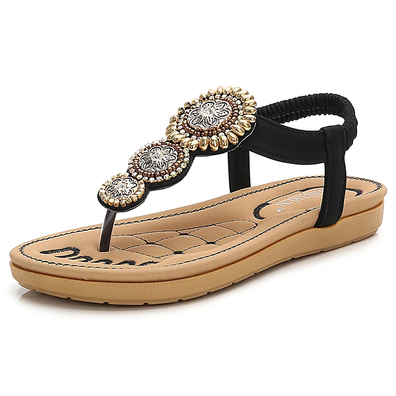 

Woman Sandals Summer Women Shoes Fashion Flat Sandals Peep-toe Sandalias Crystal Roman Beach Sandals Ladies Shoes Flip Flops