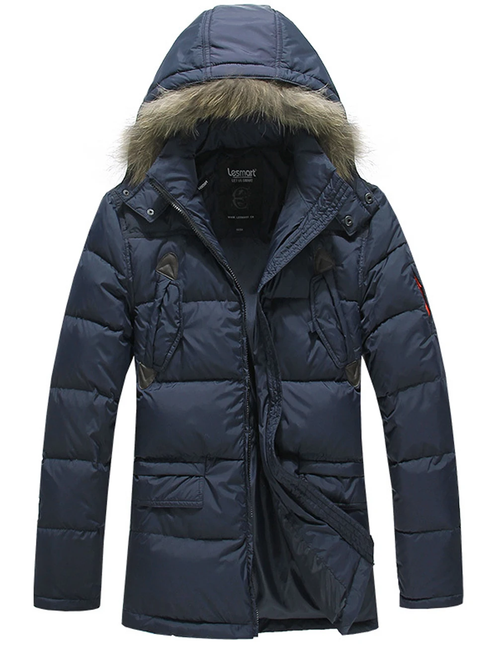 LESMART Men's Winter Coat Jacket White Duck Down Solid Fashion Casual ...