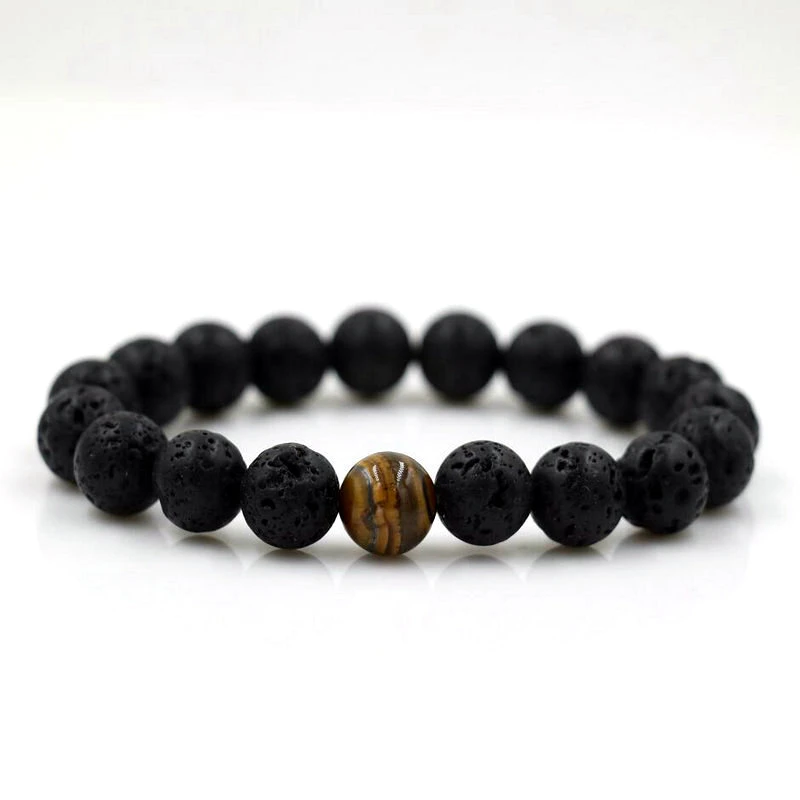 Pulsera De Globo Ocular De Tigre Natural Energía Lava De Y Pulsera De Globo Ocular De Tigre Natural Energía Lava De Y