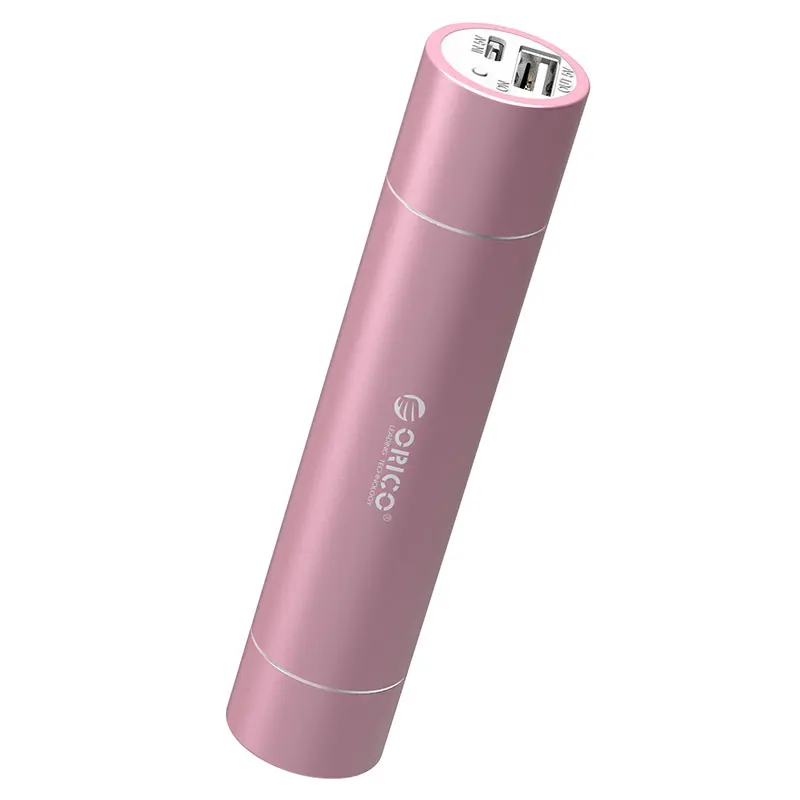 ORICO 2600mAh внешний аккумулятор 5V1. 5A алюминиевый внешний аккумулятор с фонариком SOS портативный серебристый/золотистый/розовый - Цвет: Pink