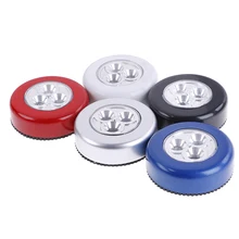 3 светодиодный светильник для шкафа с батарейным питанием, беспроводной сенсорный светильник для кухни, спальни, ночной Светильник