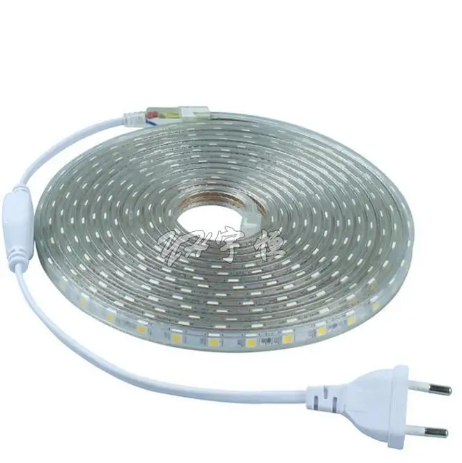 SMD 5050 AC 220 V Светодиодная лента наружная Водонепроницаемая светильник 1M 2M 5M 10M 20M 25M