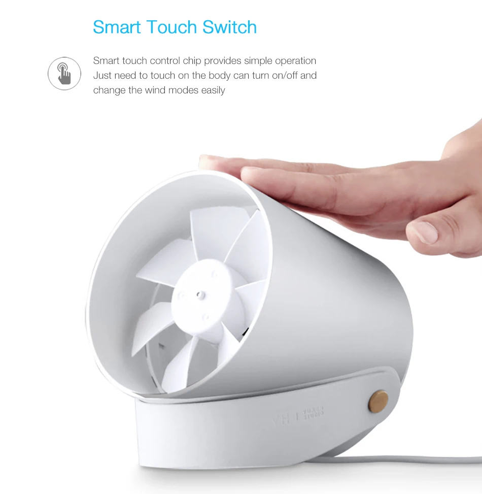 Creative Bucket Design Dual Motors Electronic Portable USB Charging 3 Adjustable Wind Mode Ultra Silent Table Fan
