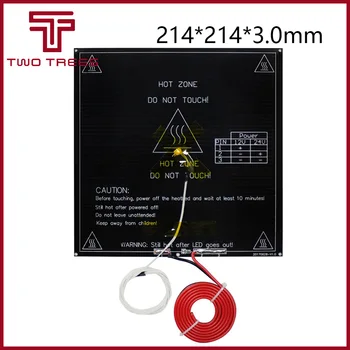 

MK3 Heatbed 214x214x3mm Aluminum 214*214 Dual Power Diameter Like MK2B Heated Bed For 3D Printer Parts Reprap Mendel 200x200x3MM