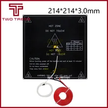Mk3 heatbed 214x214x3mm alumínio 214x214 dupla potência diâmetro como mk2b cama aquecida para peças de impressora 3d reprap mendel 200x200x3mm