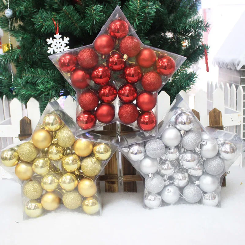 40 unids/set bolas 2017 adornos de árbol de Navidad bolas de Navidad decoraciones de Navidad para el hogar regalos de navidad bola D5cm