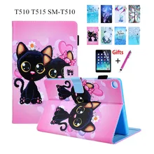 Чехол для samsung Galaxy Tab A 10,1 T510 T515 SM-T510 чехол Funda для планшета из искусственной кожи в мультяшном стиле с подставкой+ пленка+ стилус