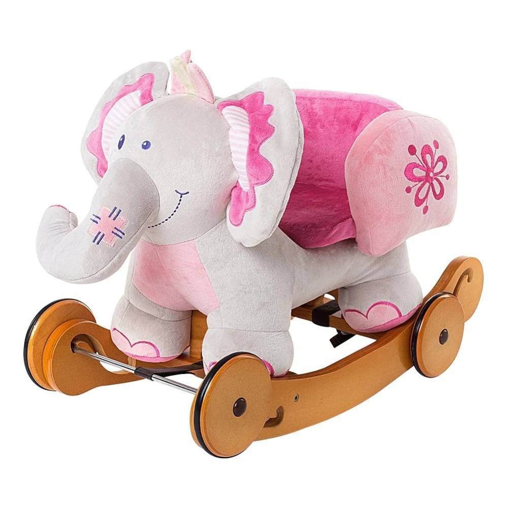 pink plush rocking horse