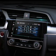 Автомобиль GPS навигации Экран закаленное Сталь защитный Плёнки для Honda Civic 10th 2016 2017 Управление из ЖК-дисплей Экран автомобиля Стикеры