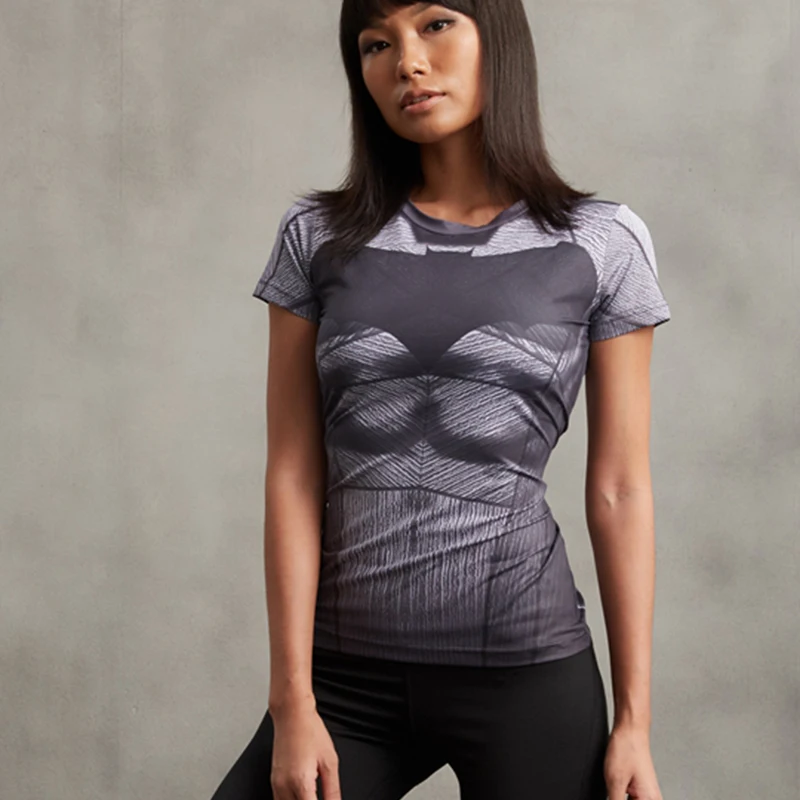 

Superman VS Batman Compression Shirt 3D Printed T shirt Women Novelty Short Sleeve Tops Female Comics Cosplay Costume For Lady