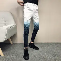 Брендовые новые джинсовые брюки мужские модные облегающие повседневные джинсы мужские хип-хоп уличные мужские узкие джинсы брюки мужская