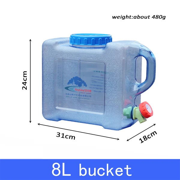 Outdoor5L 8L12L15L18L ведро для воды Пищевой ПК резервуар для воды на открытом воздухе походные аксессуары для кемпинга контейнер для воды с краном - Цвет: 8L