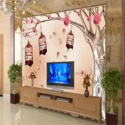 Гостиная роза дерево ТВ фон стены Профессионально Производство росписи оптовая продажа с фабрики обои плакат фото стены