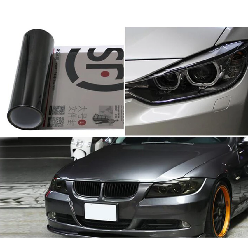 30CM x 100CM Glossy 12colors Black Dark Tint Headlight Tail light Fog