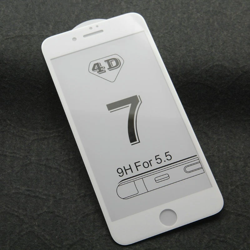 4D(2nd Gen 3D) полное покрытие закаленное стекло для iPhone 7 7 Plus изогнутая взрывобезопасная пленка 9H жесткий чехол на 7 7PLus 4," 5,5"