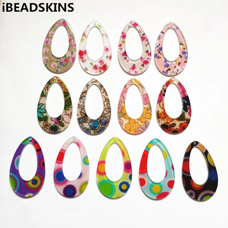 

New arrival! 47x28mm 100pcs/lot acrylic drop shape charm for earrings accessories,Earring parts,Jewelry Findings making
