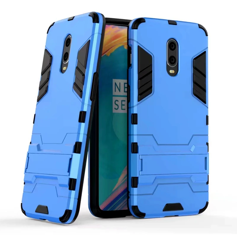 

Case For Oneplus 6T Luxury Shockproof Armor Rubber Hard PC Cover For Oneplus 6T Anti-Fall Soft Edge Shockproof Full Back Case
