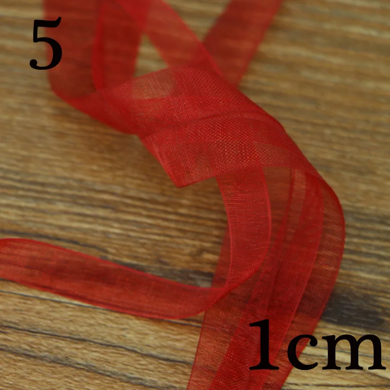 10мм25 Ярд/много шелковой пряжи двухсторонние прозрачные ленты для свадебного украшения подарочная упаковочная лента - Цвет: 5