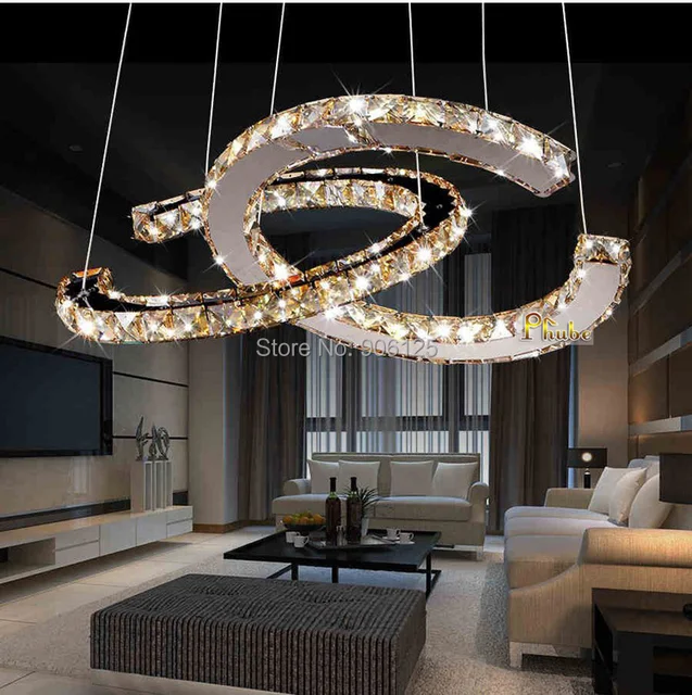 Phube Lighting LED Ring Chandelier Light Modern Amber Crystal Lustre ... Phube Lighting LED Ring Chandelier Light Modern Amber Crystal Lustre ...