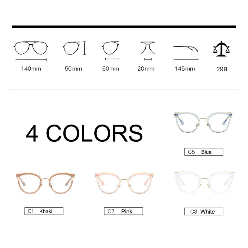 Eyeglasses Frames Eyewear Frames Women Glasses Fashion Eyeglasses Woman Semi-Transparent Optical Eyeglasses Fashion Frame Spectacles for Women Prescription Eyewear Glasses Frame