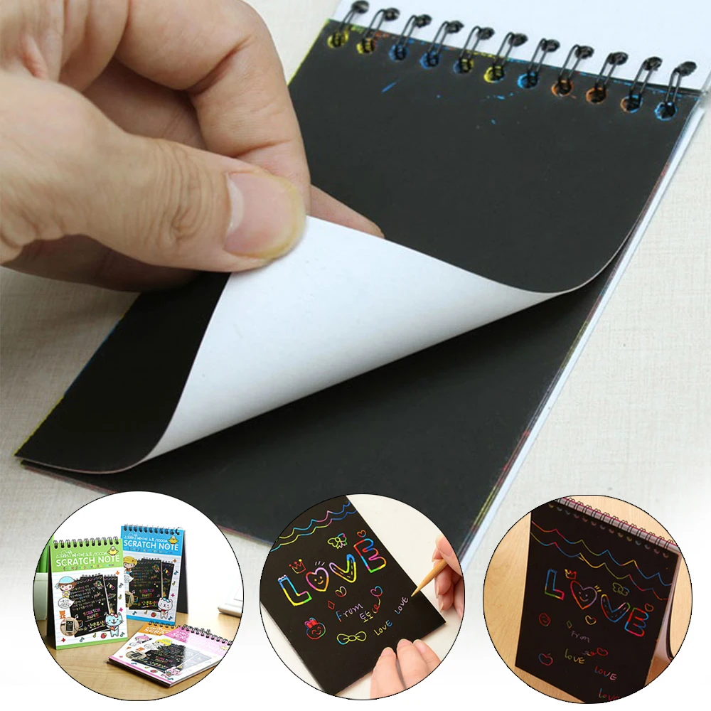 

Scraping Painting Book DIY Paper Thick Scrapbook Children Education Toys Interest Notebook Colorful Scratch Arts Graffiti
