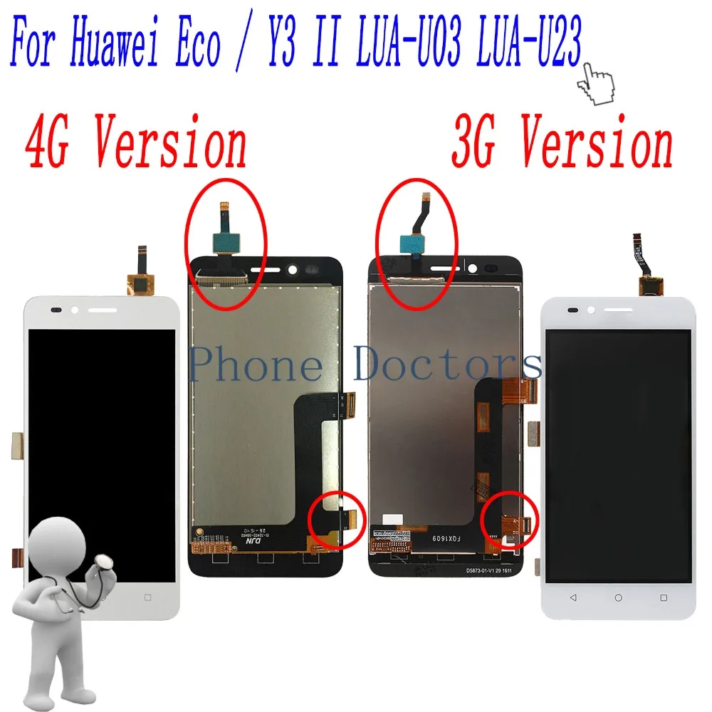 

New 4.5'' Full LCD DIsplay +Touch Screen Digitizer Assembly For Huawei Eco / Y3 II LUA-U03 / U23 / L03 / L13 / L23 / L21 / U22