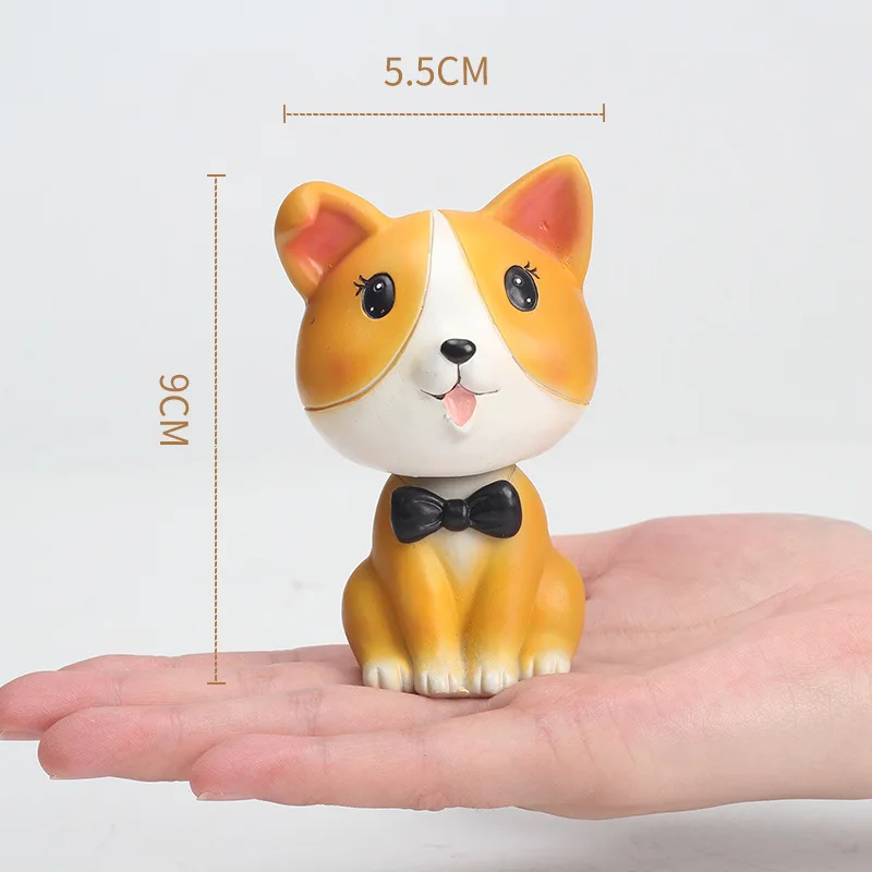  Nodding Dog Car Shake Head Dog Dolls Dashboard Car Decoration Accessories Auto Shaking Head Toy for