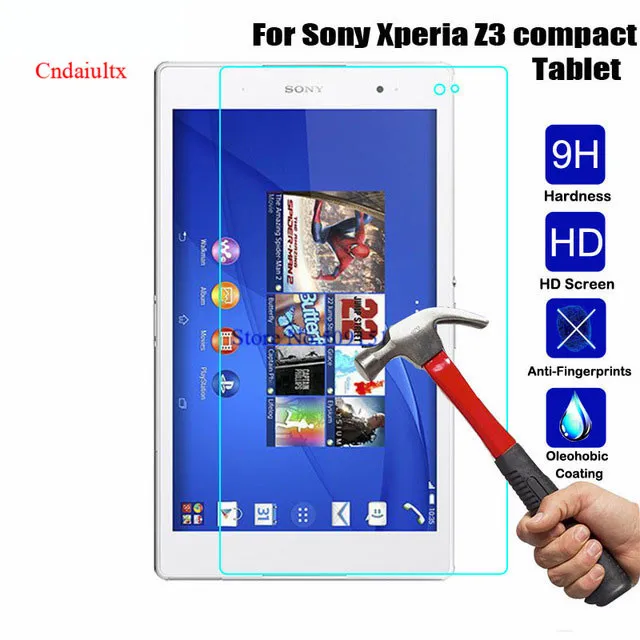 

Z3 9H Arc Edge Real Tempered Glass For Sony Xperia Z3 Compact Tablet 8.0" Tablet Screen Protector Protective Film