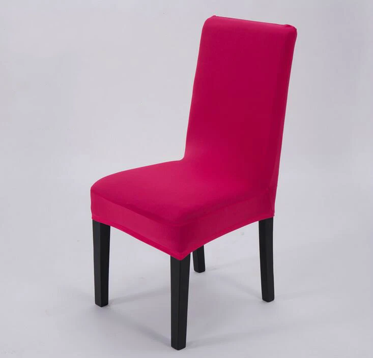 Универсальные эластичные тканевые чехлы на стулья, Китай для свадебных декораций, праздничные чехлы на стулья для банкетов, обеденных стульев - Цвет: Rose Red