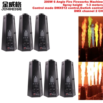 

Free Shipping 6pcs/Lot 200W 6 Angle Stage Fire Spray Machine DMX 512 Flame Projectors 3m Height