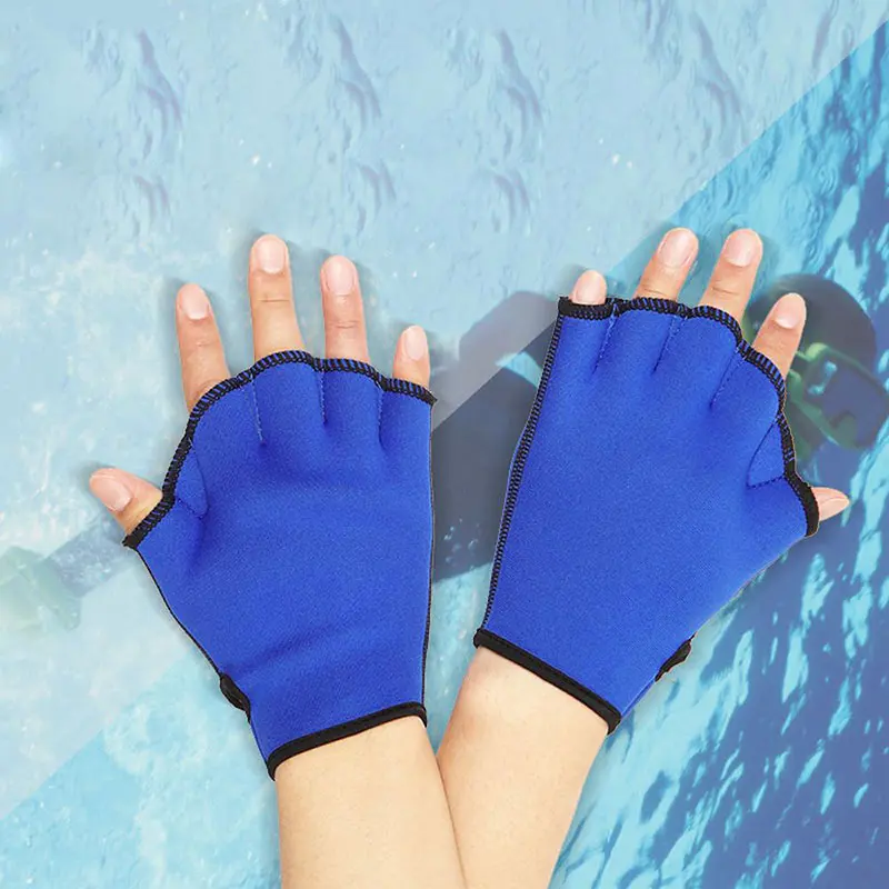 2 шт. перчатки для плавания для водного фитнеса, перчатки без пальцев, перчатки для ручного инструмента, защитный ремешок на запястье для водостойких тренировок